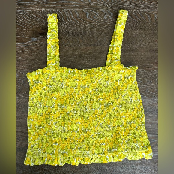Volcom Smocked Cropped Tank - Lime/Floral - Picture 3 of 4